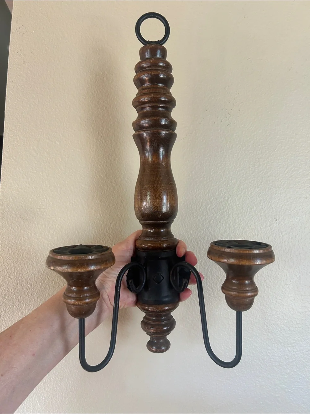HOMCO Home Interiors Double-Arm Wall Sconces 1970s Set of 2